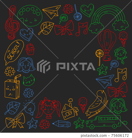 Education icons set. School and colledge. Creativity and imagination. 75606172