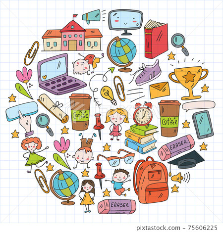 Back to school vector pattern. Online internet education. Back to school vector pattern. Online internet education. 75606225
