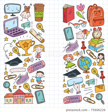 Back to school vector pattern. Online internet education. Back to school vector pattern. Online internet education. 75606226