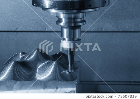 The CNC milling machine rough cutting  the injection mold parts by indexable  endmill tools. The mold and die manufacturing process by machining center with the solid endmill tools. 75607839