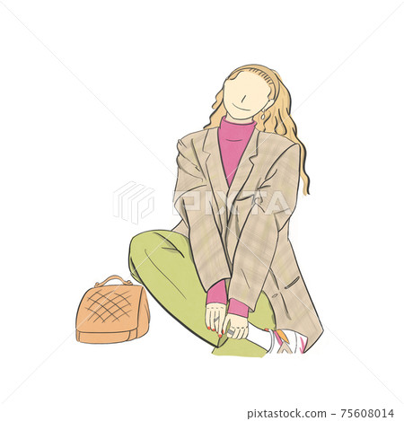 Illustration of fashionable women 75608014