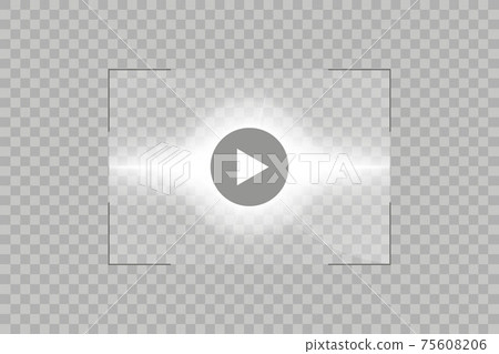 Video player for web and mobile apps flat style and Sun Glow light effect. Vector illustration. Video player for web and mobile apps flat style and Sun Glow light effect. Vector illustration. 75608206