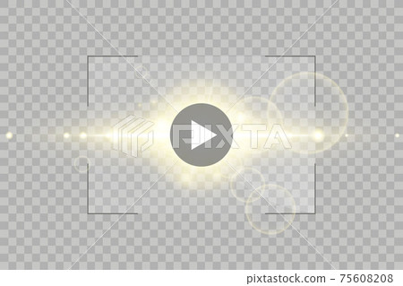 Video player for web and mobile apps flat style and Sun Glow light effect. Vector illustration. Video player for web and mobile apps flat style and Sun Glow light effect. Vector illustration. 75608208