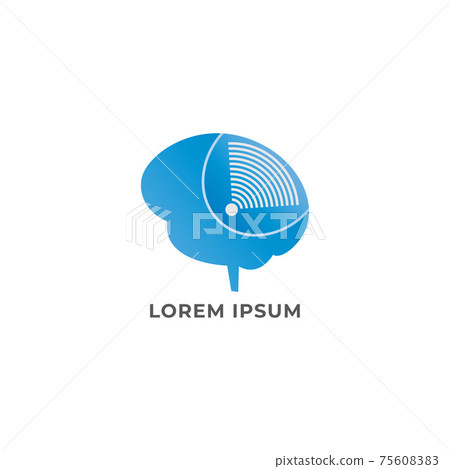 Mind Power logo design template. Blue brain with wifi signal wave illustration logo concept. illustrate the sophistication of artificial intelligence innovation. isolated on white background. Mind Power logo design template. Blue brain with wifi signal wave illustration logo concept. illustrate the sophistication of artificial intelligence innovation. isolated on white background. 75608383