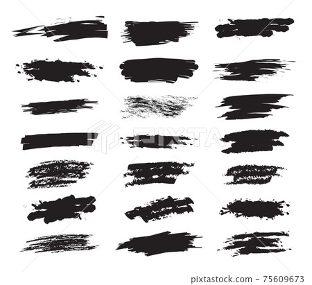 Collection hand-drawn brush strok 75609673