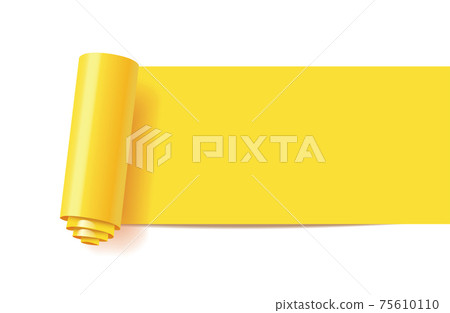 Curl of yellow paper 75610110