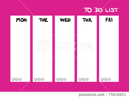 Weekly To Do List on Pink Background 75610831