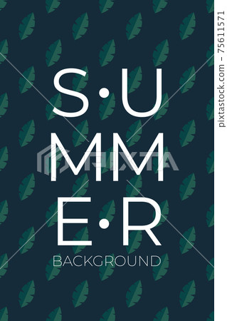 Tropical Palm Leaves Summer Natura Poster Background. Vector Illustration 75611571