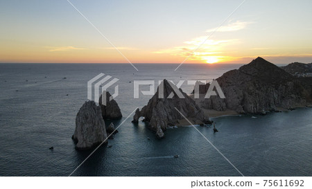 Mexico Cabo San Lucas Arc sunset view Mexico Cabo San Lucas Arc sunset view 75611692