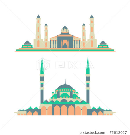 Islamic collection vector illustration mosque in flat design style. The month of Ramadan. Islamic vector element. Illustration of a mosque. Islamic collection vector illustration mosque in flat design style. The month of Ramadan. Islamic vector element. Illustration of a mosque. 75612027