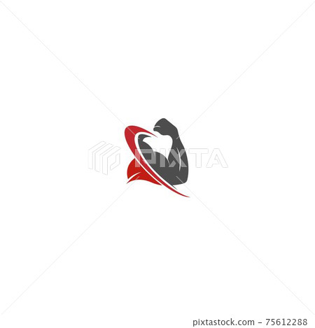 Muscle arm icon logo design vector illustration template 75612288