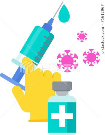 Vaccination programm banner. Flat cartoon vector illustration. Vaccination programm banner. Flat cartoon vector illustration. 75612967