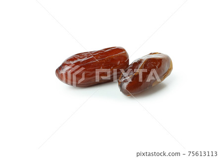 Tasty dried dates isolated on white background Tasty dried dates isolated on white background 75613113