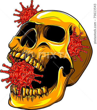 virus around human skull vector illustration design virus around human skull vector illustration design 75613543