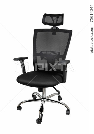 Mesh ergonomic office chair isolated on white background. 75614344