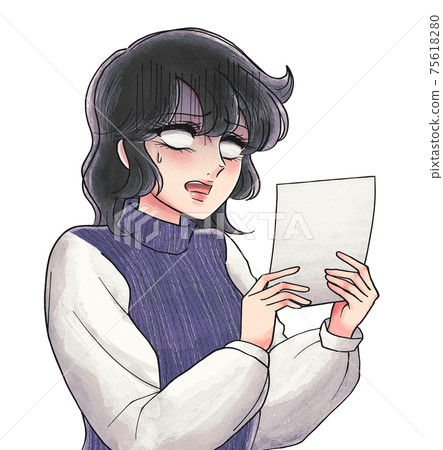 老式的少女漫畫風格・姐姐被信嚇到・失敗通知 75618280