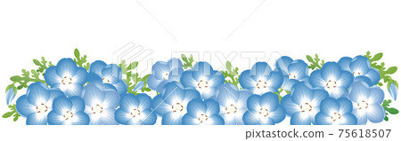 橫幅Nemophila Rurikarakusa春天的花朵景觀背景框架複製空間圖 橫幅Nemophila Rurikarakusa春天的花朵景觀背景框架複製空間圖 75618507