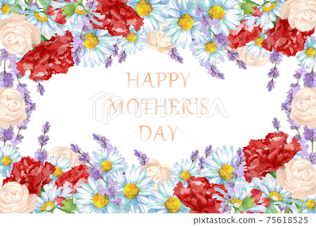 Mother's day card watercolor bouquet 75618525