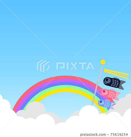 六一兒童節_藍天和鯉魚旗_彩虹_探戈的性愛_可用的變體 75619254