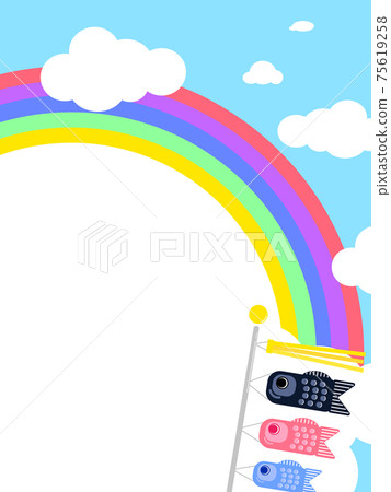 Children's Day_Blue Sky and Carp Streamer_Rainbow_Tango no Sekku_Variations Available 75619258