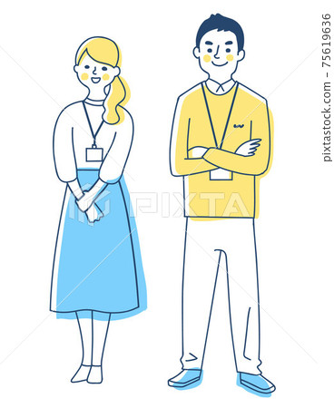 Business person, male and female, whole body 75619636