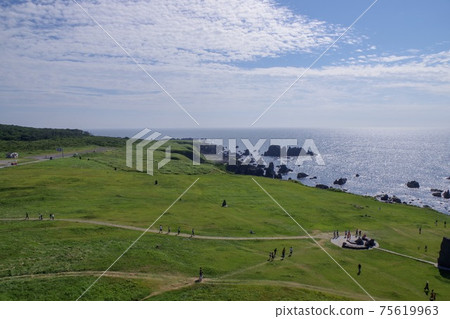View from the lighthouse of Cape Nyudo on the Oga Peninsula 75619963