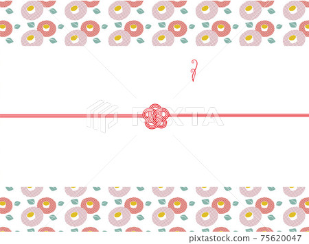 Japanese modern camellia flower Noshi paper 75620047