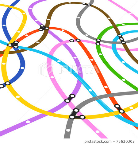 Abstract color metro scheme in perspective - Stock Illustration ...