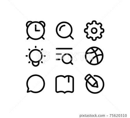Social media thin line vector icons set on white background Social media thin line vector icons set on white background 75620310