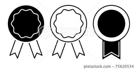 Simple monochrome medal icon set 75620534