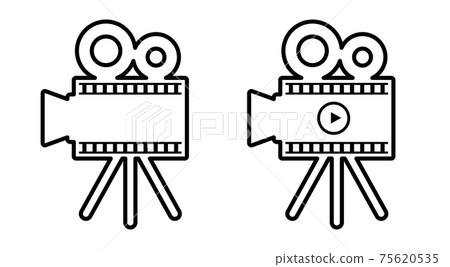 Illustration of a projector with film 75620535