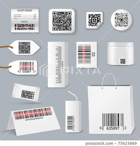 Qr Bar Code Using Scanning Icon Set 75623669