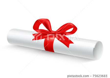 Scroll Paper Ribbon Realistic 75623683