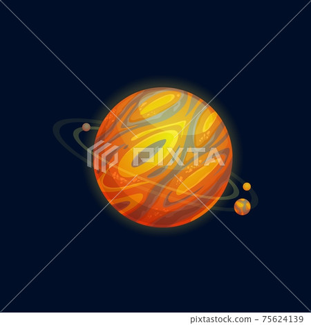 Galaxy universe, planet fantasy alien world icon 75624139