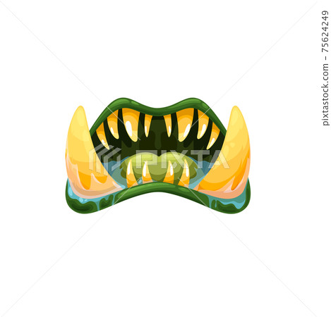 Halloween creature roaring mouth vector icon. 75624249