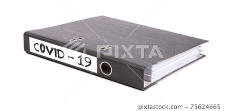 Black archive business folder with title Covid-19 Black archive business folder with title Covid-19 75624665