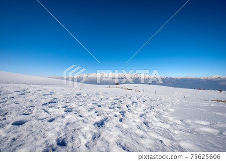 Mountain Range of Monte Baldo and Adamello seen from Lessinia Plateau - Italy Mountain Range of Monte Baldo and Adamello seen from Lessinia Plateau - Italy 75625606