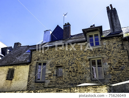 Vintage architecture of Old Town in Vitre, France 75626049