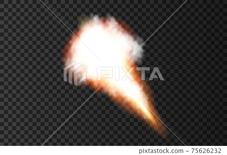 Flame and smoke from space rocket launch. 75626232