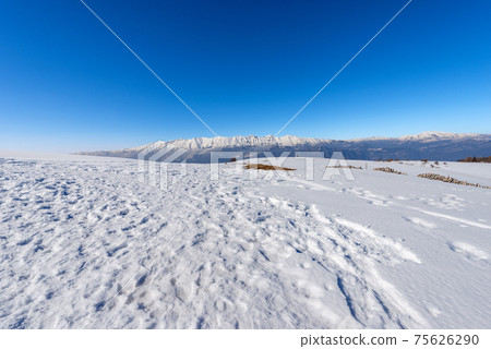 Mountain Range of Monte Baldo and Adamello seen from Lessinia Plateau - Italy 75626290