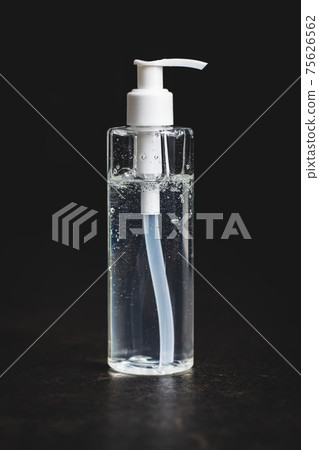 Coronavirus prevention hand sanitizer gel in bottle. Hand disinfectant gel in pump bottle. Coronavirus prevention hand sanitizer gel in bottle. Hand disinfectant gel in pump bottle. 75626562
