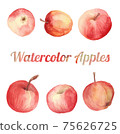 Set of watercolor apple drawings 75626725