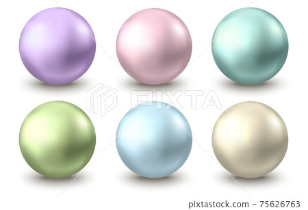 Green, golden, blue, pink, purple glossy sphere. 75626763