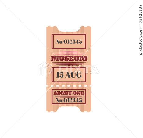 Entry ticket to museum isolated admit one card Entry ticket to museum isolated admit one card 75626835