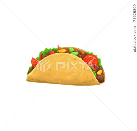 Taco, fast food icon, menu snack, Mexican cuisine Taco, fast food icon, menu snack, Mexican cuisine 75626869