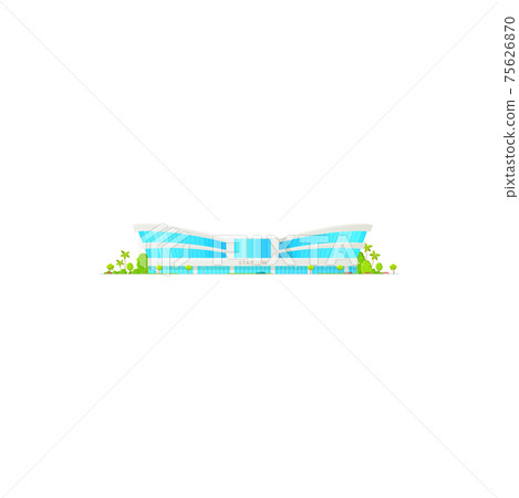 Sport court isolated playground with roof, stadium Sport court isolated playground with roof, stadium 75626870