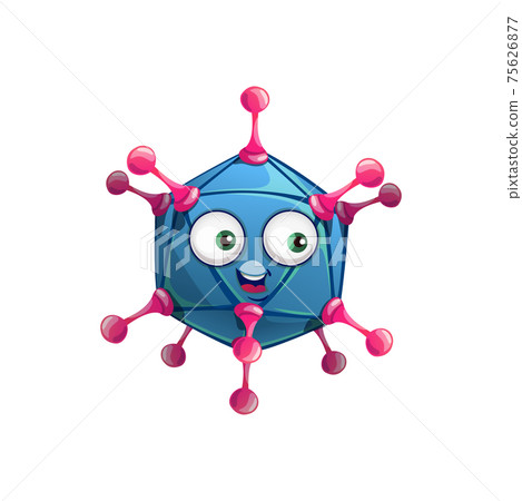 Cartoon adenovirus cell vector icon, virus or germ Cartoon adenovirus cell vector icon, virus or germ 75626877