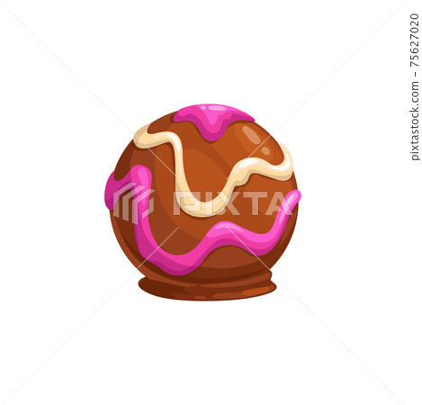 Chocolate candy, sweet dessert praline in caramel Chocolate candy, sweet dessert praline in caramel 75627020