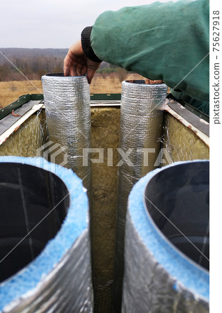 Cooling, air conditioning and ventilation system in the house, fission of ventilation pipes. Cooling, air conditioning and ventilation system in the house, fission of ventilation pipes. 75627918