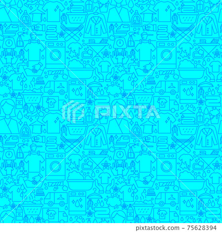 Laundry Line Seamless Pattern 75628394